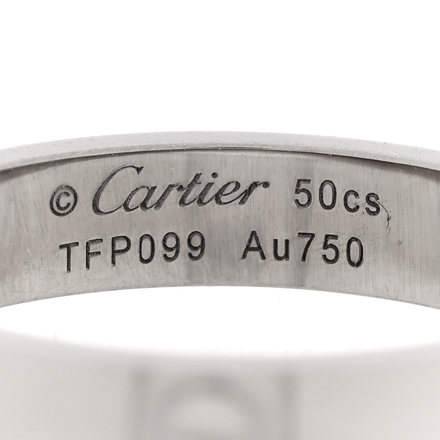 Cartier 18K White Gold 3.5mm LOVE Wedding Band Ring 50 5.25 4 of 5