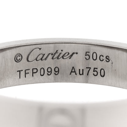 Cartier 18K White Gold 3.5mm LOVE Wedding Band Ring 50 5.25 4 of 5