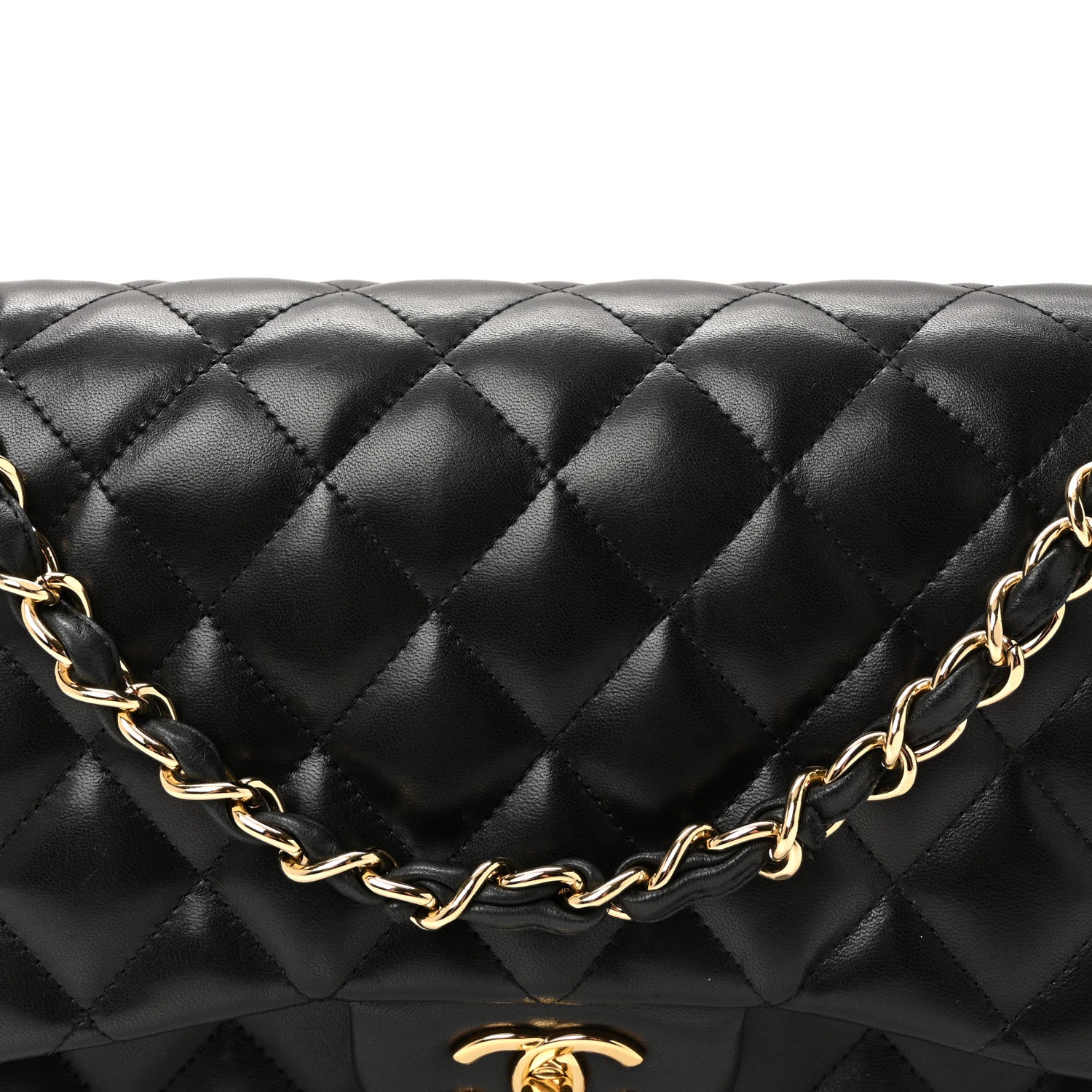 Chanel Lambskin Quilted Jumbo Double Flap Black 8 of 10