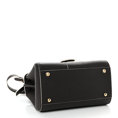Delvaux Grained Calfskin Bi-Color Brillant Mini Satchel Black 3 of 10