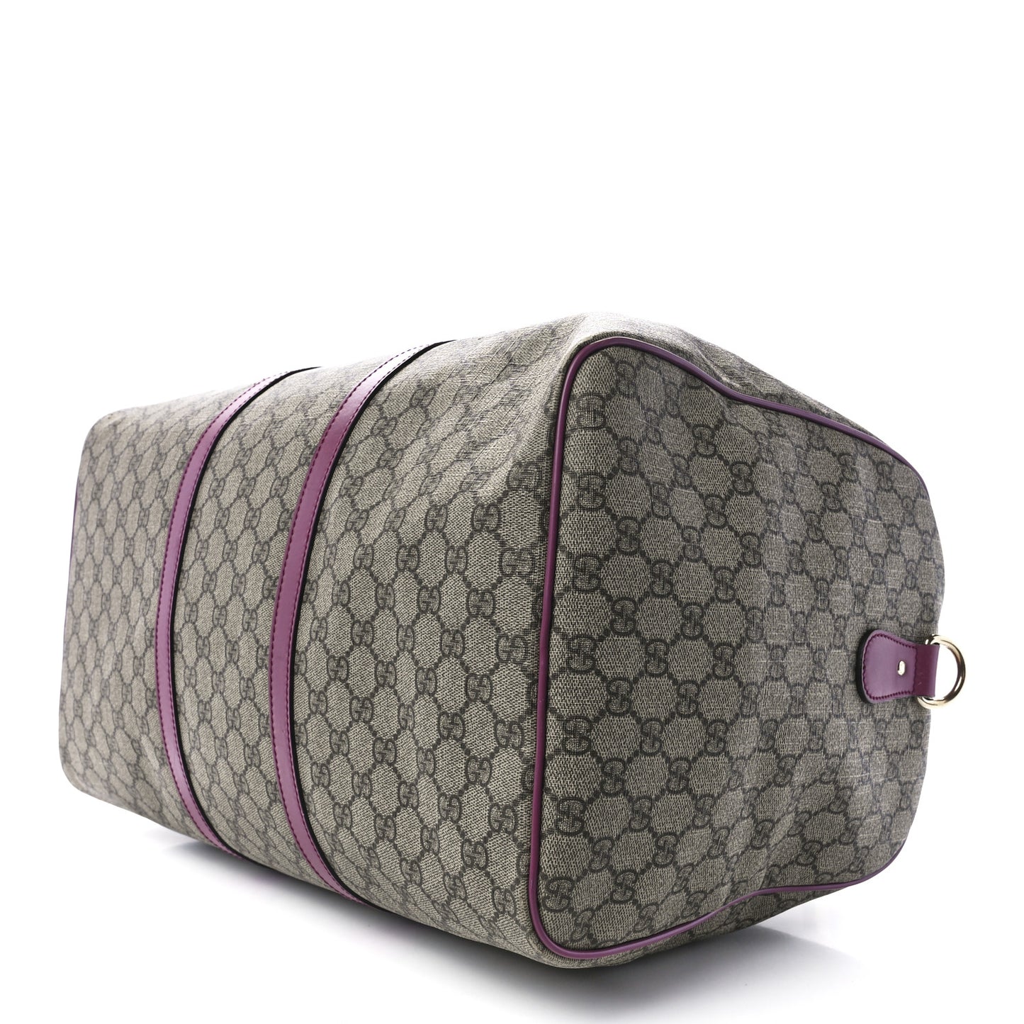 GG Supreme Monogram Selleria Calfskin Medium Carry On Duffle Bag Beige Ebony Peonia Flower