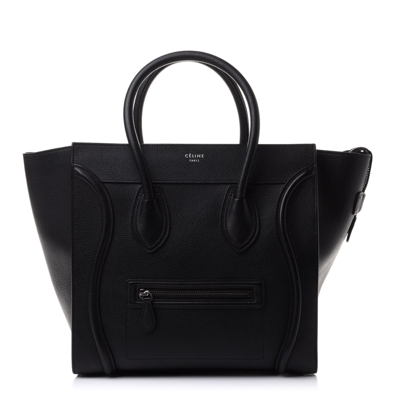 Celine Drummed Calfskin Mini Luggage Black 1 of 21
