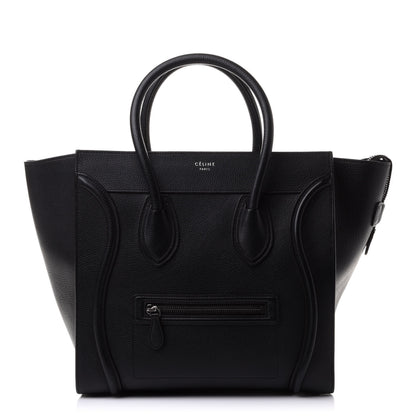 Celine Drummed Calfskin Mini Luggage Black 1 of 21