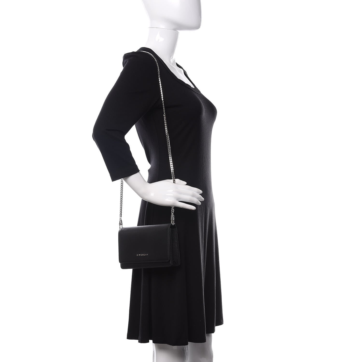 Givenchy Sugar Goatskin Pandora Chain Wallet Black 2 of 11