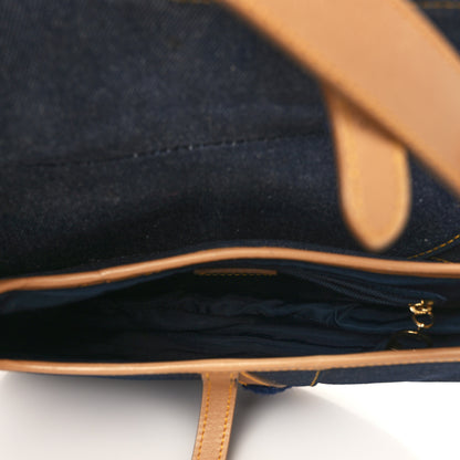 Christian Dior Denim Calfskin Saddle Bag Blue 5 of 16