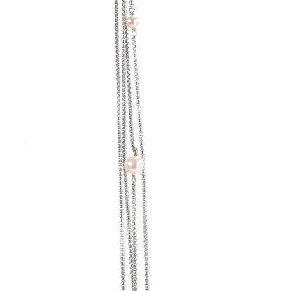 David Yurman Sterling Silver Pearl Box Chain Four Strand Necklace 4 of 6