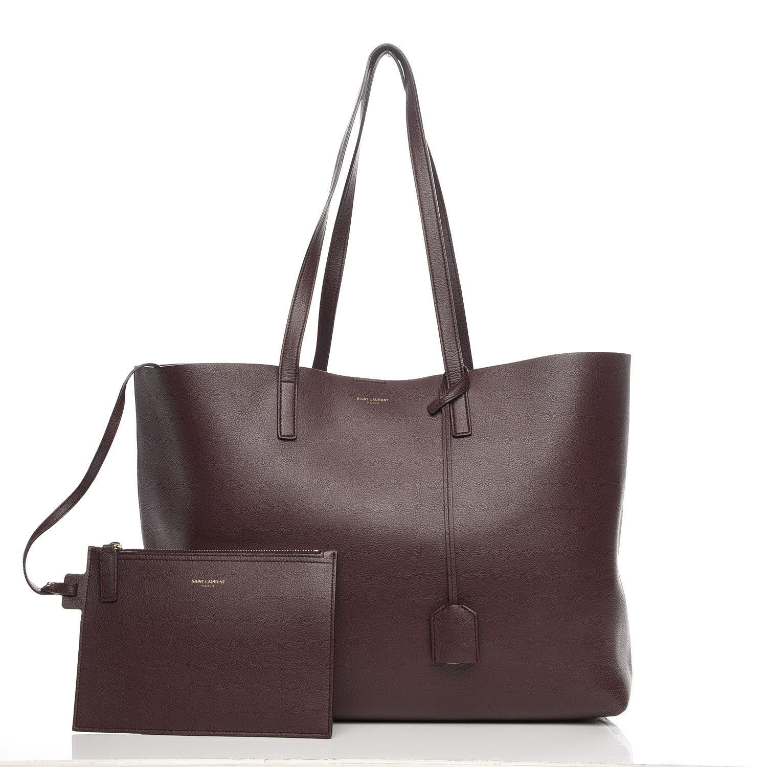 Saint Laurent Calfskin Large Shopping Tote Bordeaux 8 of 8