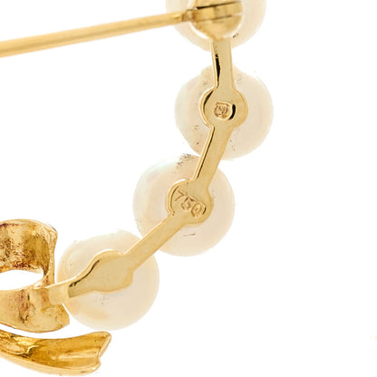 Mikimoto 18K Yellow Gold Akoya Pearl Wreath Brooch 3 of 4