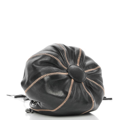 Chanel Lambskin Satin Reversible Mini Sac Cordon Black Peach 6 of 8
