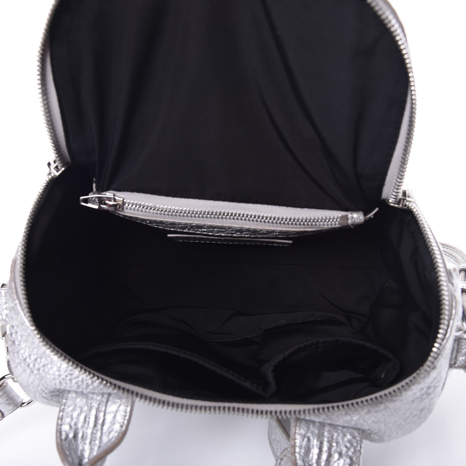 Alexander Wang Metallic Pebbled Lambskin Rockie Rhodium Silver 6 of 18