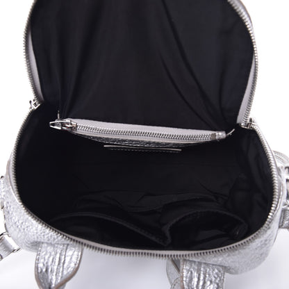 Alexander Wang Metallic Pebbled Lambskin Rockie Rhodium Silver 6 of 18