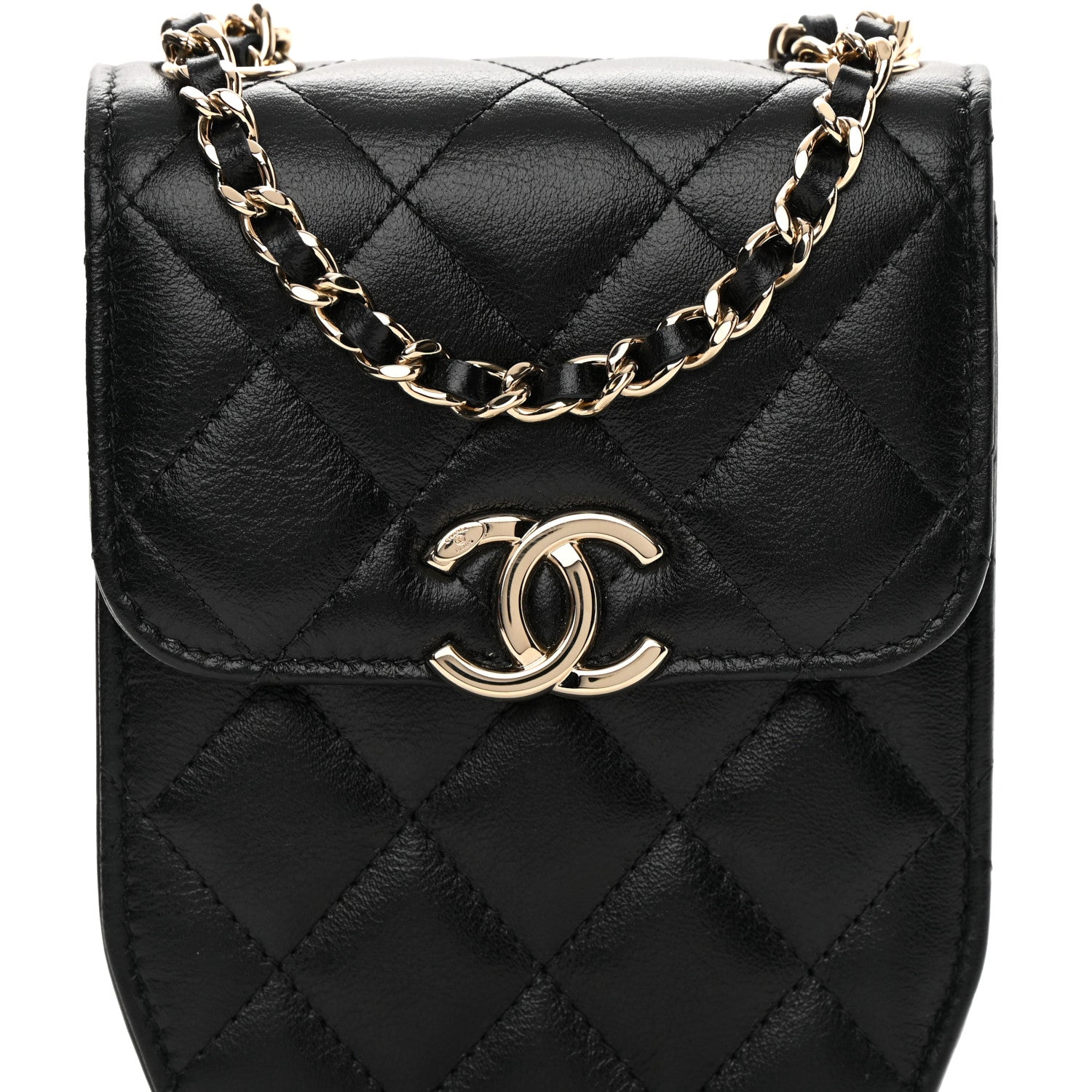 Chanel Calfskin Quilted Clutch with Chain Black 9 of 13