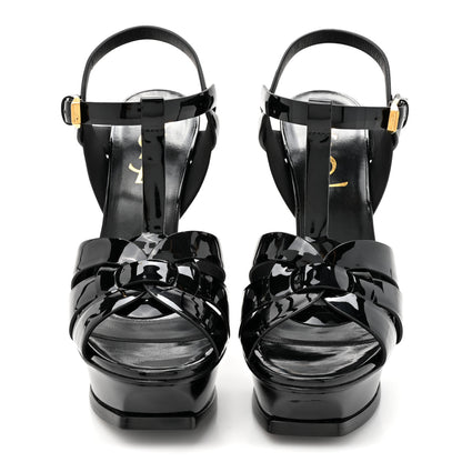Saint Laurent Patent Tribute 105 Platform Sandals 35.5 Black 2 of 9