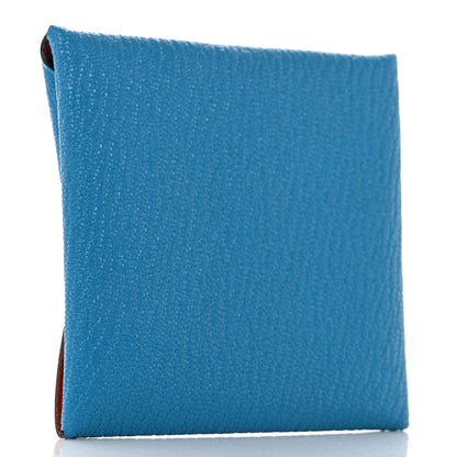 Hermes Chevre Mysore Bastia Verso Coin Purse Bleu Frida Cuivre 2 of 8