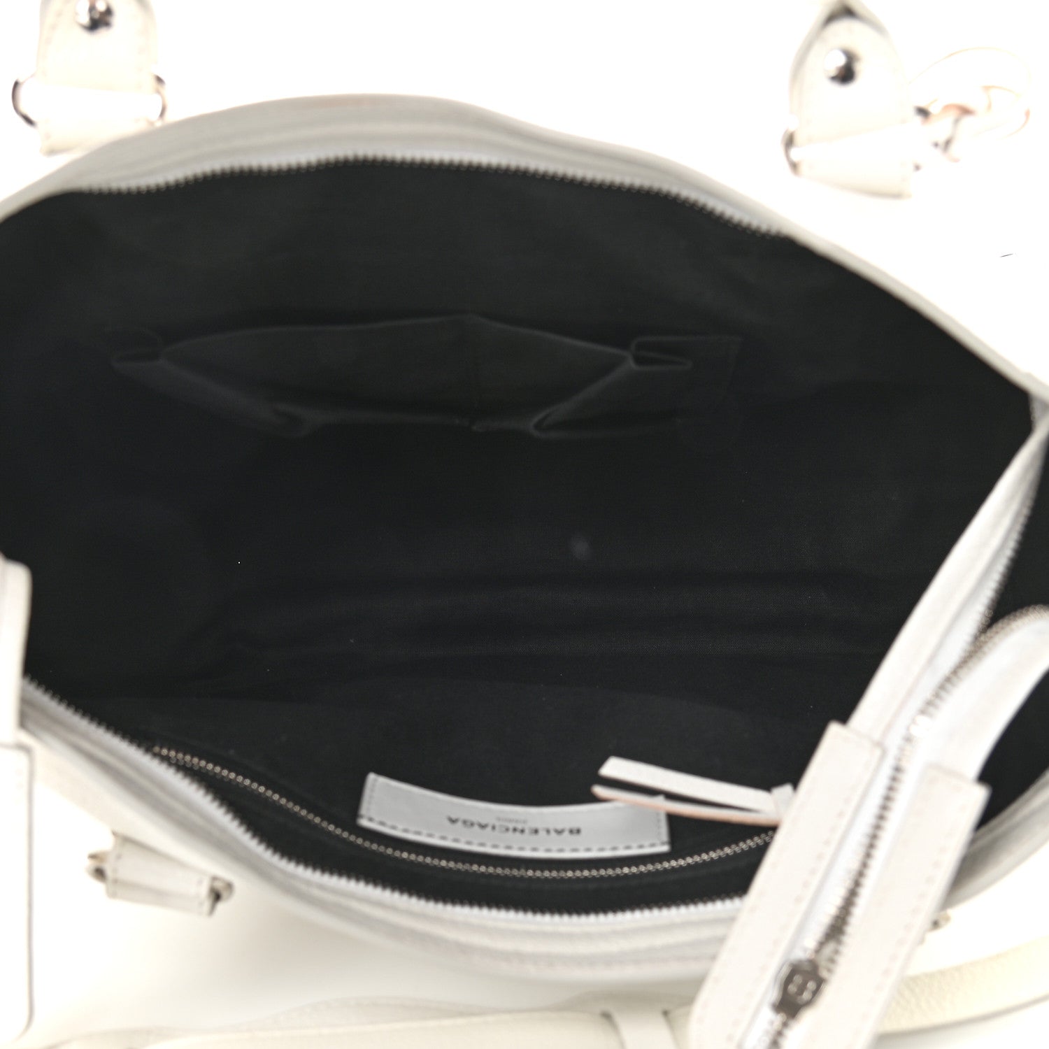 Balenciaga Chevre Silver Metallic Edge Hardware City White 4 of 17