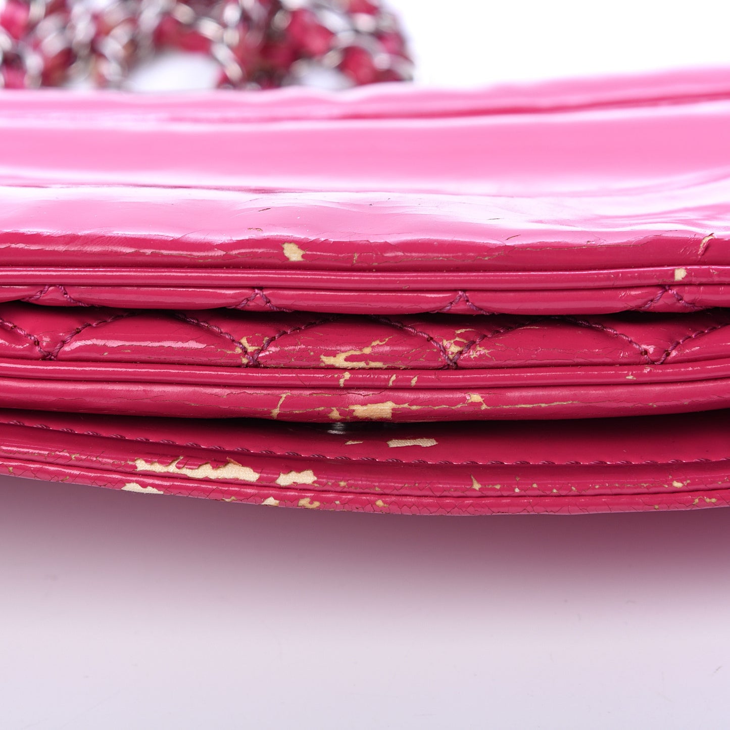 Glazed Calfskin Small Lipstick Flap Bag Fuchsia