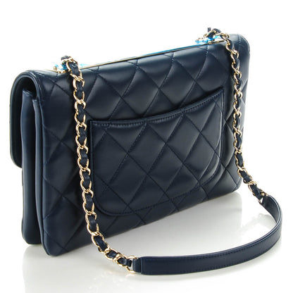 Chanel Lambskin Quilted Medium Trendy CC Flap Navy Blue 3 of 9