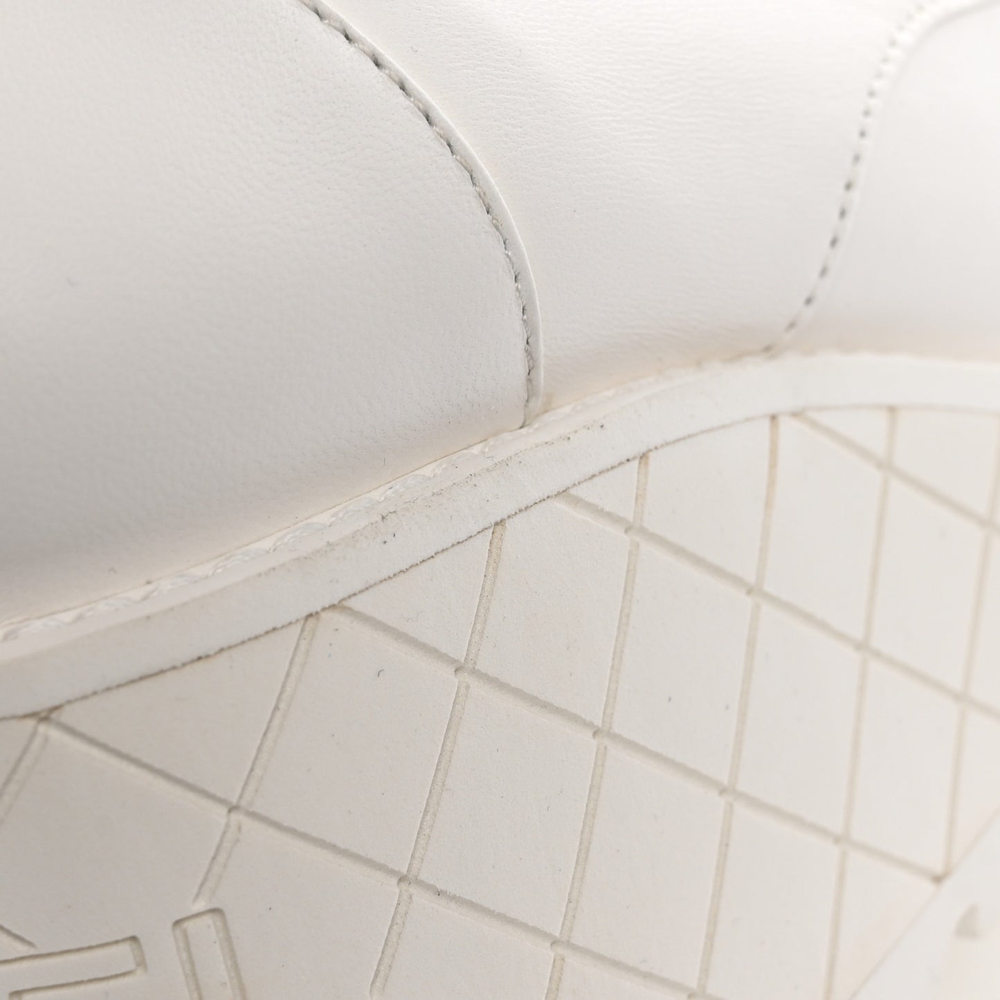 Lambskin Quilted Lace Up Wedge Combat Boots 37.5 White