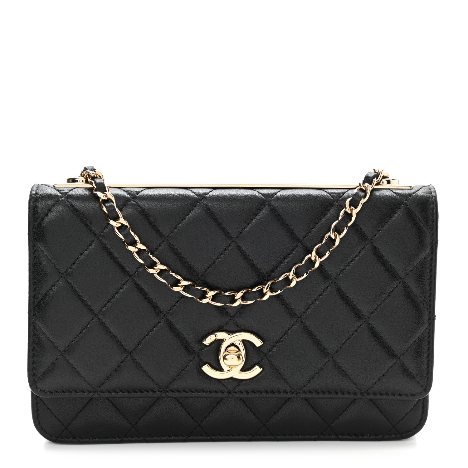 Chanel Lambskin Quilted Trendy CC Wallet On Chain WOC Black 1 of 12