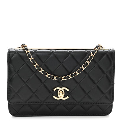 Chanel Lambskin Quilted Trendy CC Wallet On Chain WOC Black 1 of 12