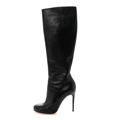 Christian Louboutin Calfskin Bourge Zeppa Tall Boots 36 Black 1 of 8
