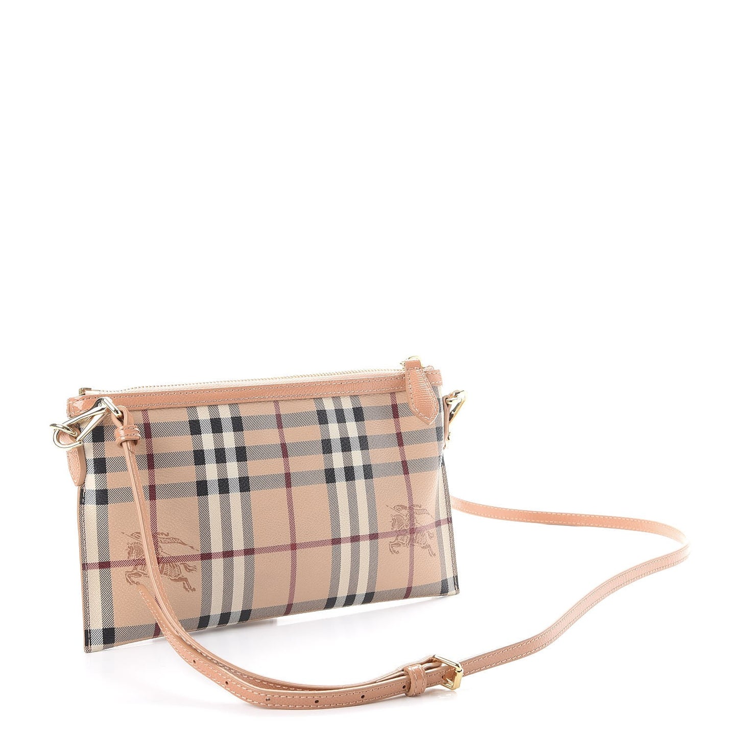 Haymarket Check Small Peyton Crossbody Clutch Bag Dusty Pink