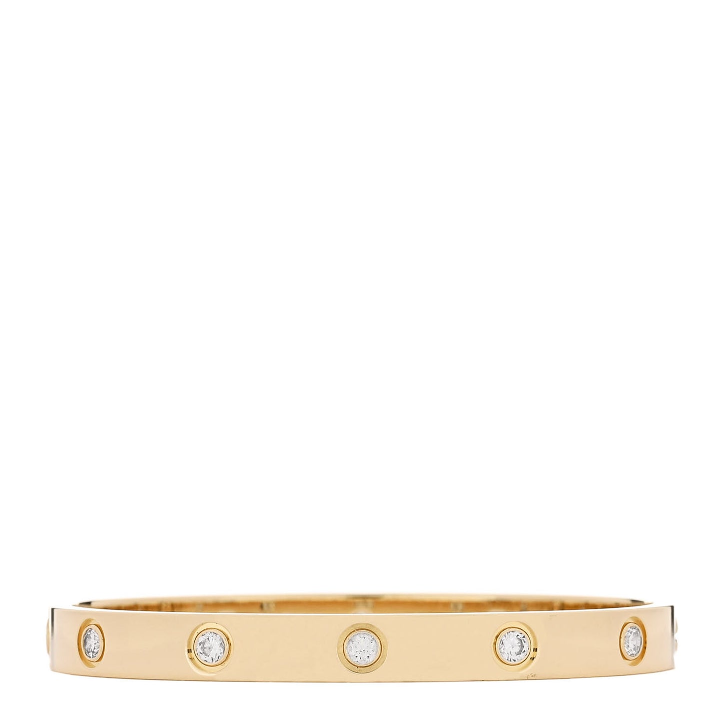 18K Yellow Gold 10 Diamond LOVE Bracelet 16