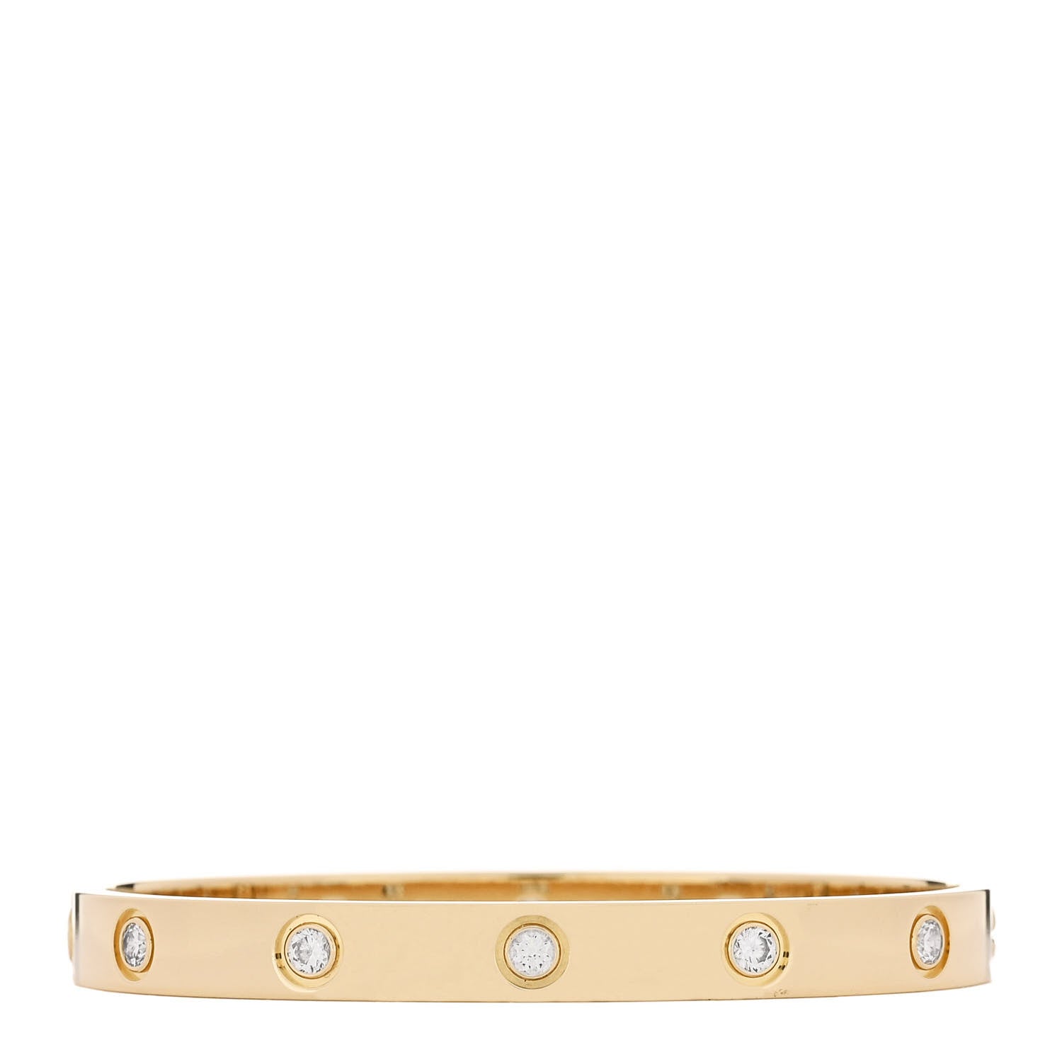 Cartier 18K Yellow Gold 10 Diamond LOVE Bracelet 16 1 of 6