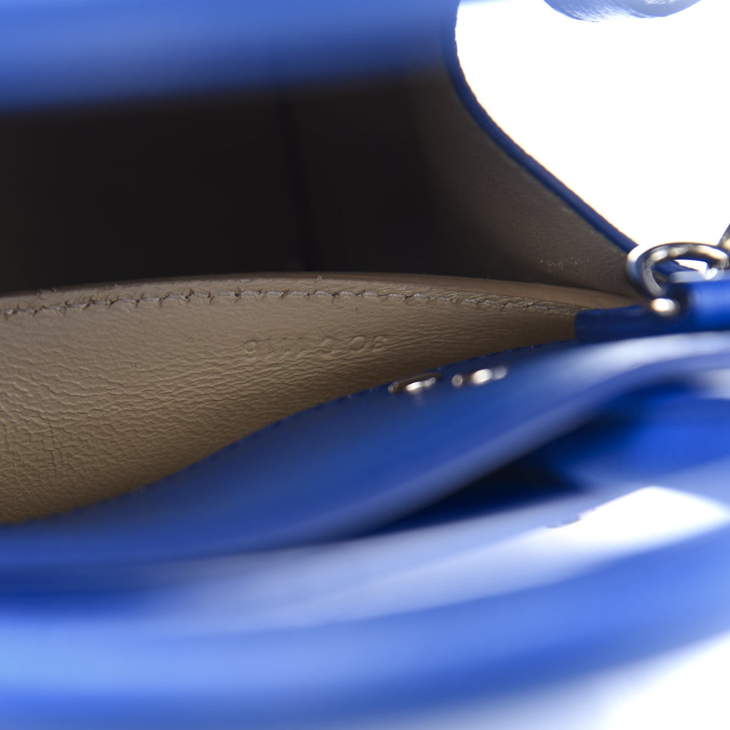 Grained Calfskin Mini Horizon Satchel Blue