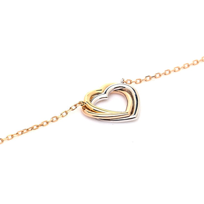 Cartier 18K Pink Yellow White Gold Diamond Trinity Heart Paved Pendant Necklace 5 of 8