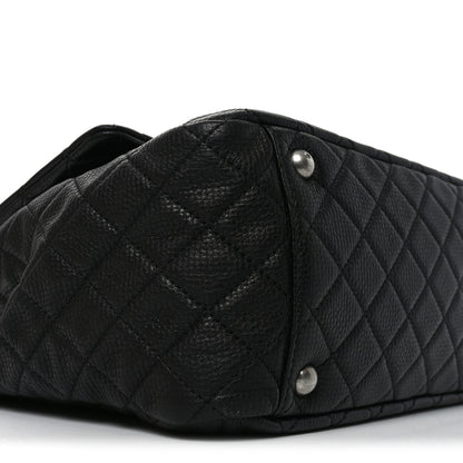 Chanel Grained Calfskin Quilted XXL Travel Flap Bag Black Black 9 of 10