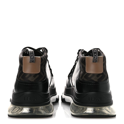 Fendi Calfskin Zucca Mens Lace Up Sneakers 8 Black Maya 6 of 12
