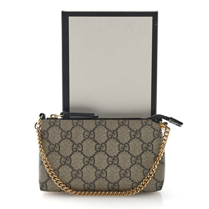 Gucci GG Supreme Monogram Mini Chain Bag Beige Black 10 of 10