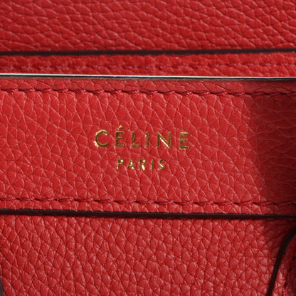 Celine Drummed Leather Nano Luggage Coquelicot 8 of 9