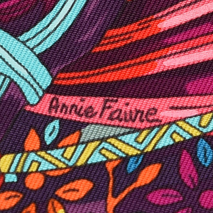 Hermes Silk Le Songe De La Licorne Scarf 90 Rose Indien Capucine Violet 7 of 7