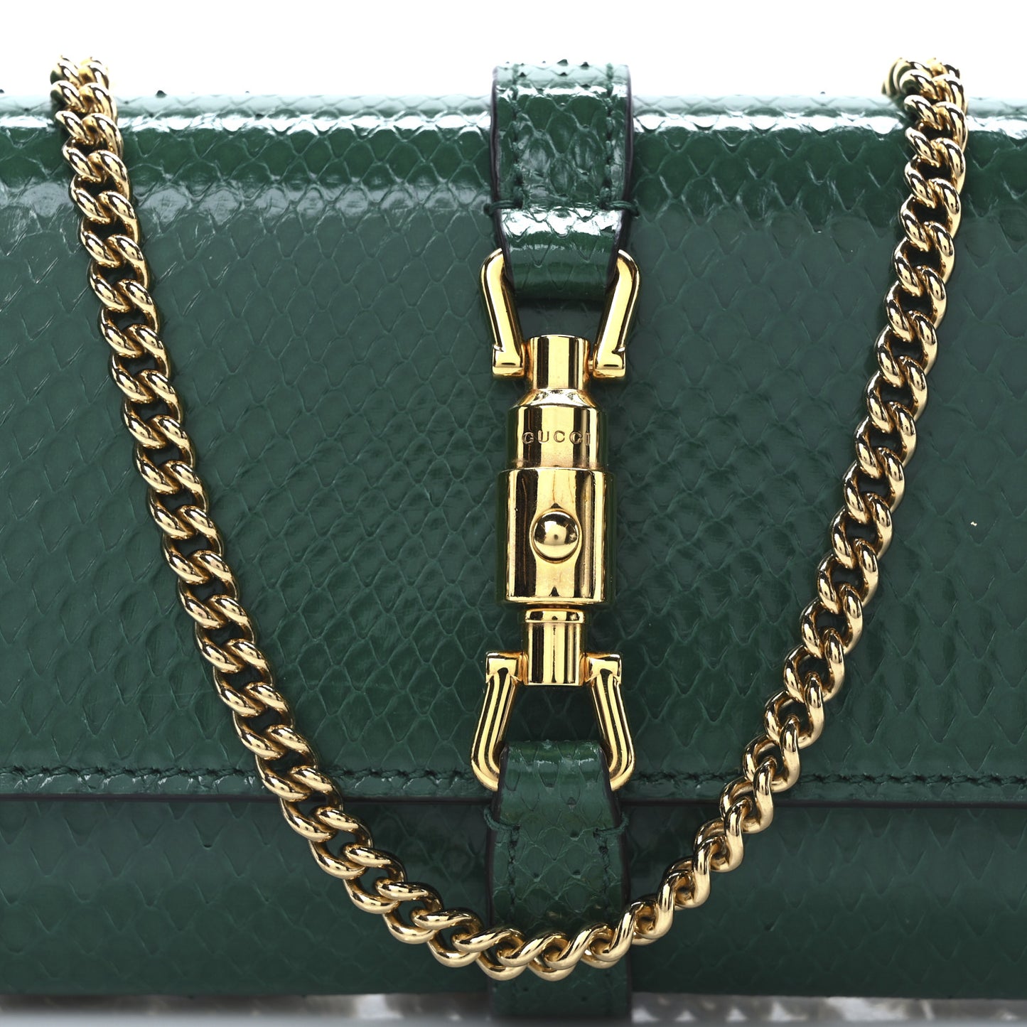 Snakeskin Jackie 1961 Chain Wallet Green