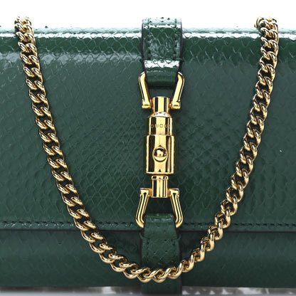 Gucci Snakeskin Jackie 1961 Chain Wallet Green 8 of 11