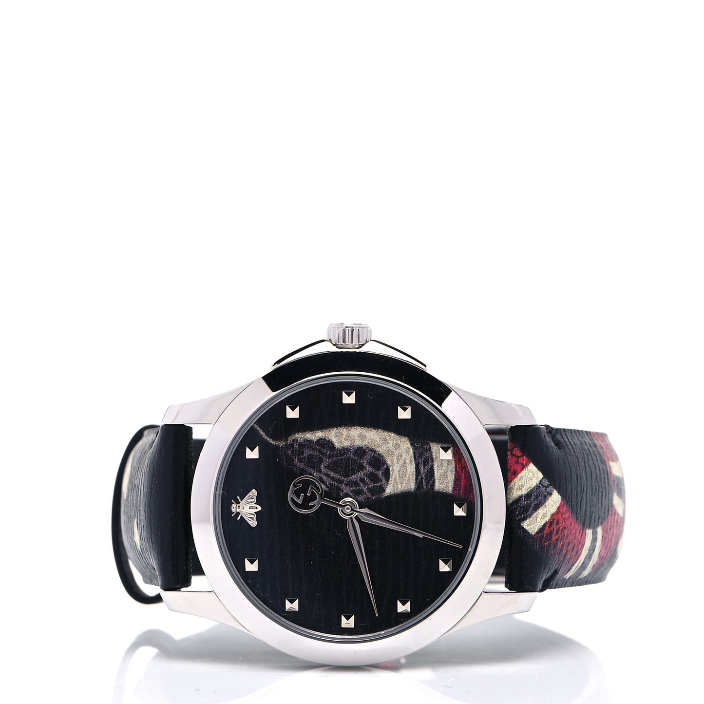 Stainless Steel Calfskin 38mm Le Marche Des Merveilles Snake Quartz Watch Black