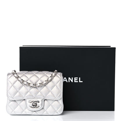 Chanel Metallic Lambskin Quilted Mini Square Flap Silver 11 of 11