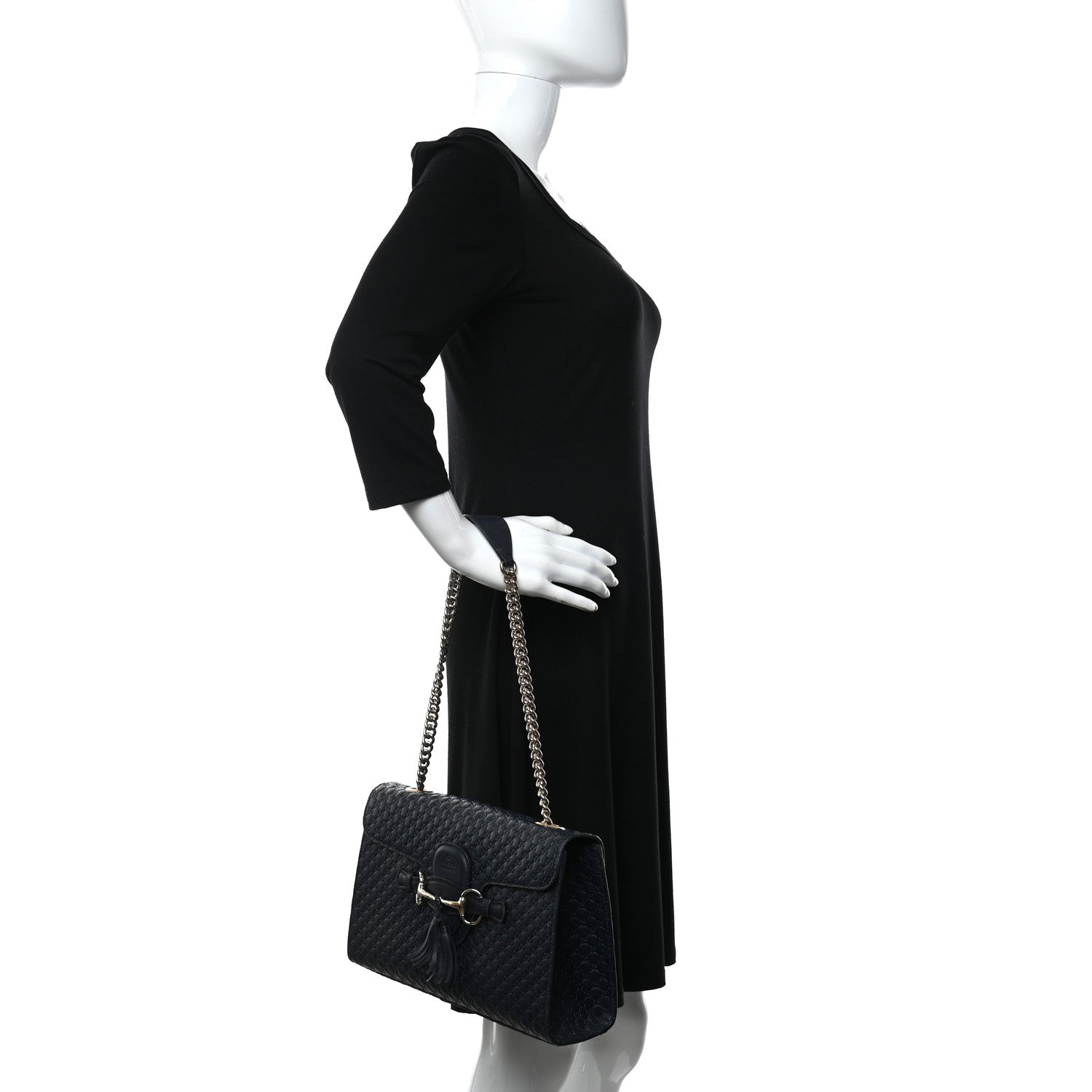 Gucci Soft Microguccissima Medium Emily Chain Shoulder Bag Blue 2 of 14