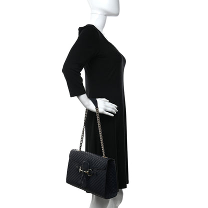 Gucci Soft Microguccissima Medium Emily Chain Shoulder Bag Blue 2 of 14