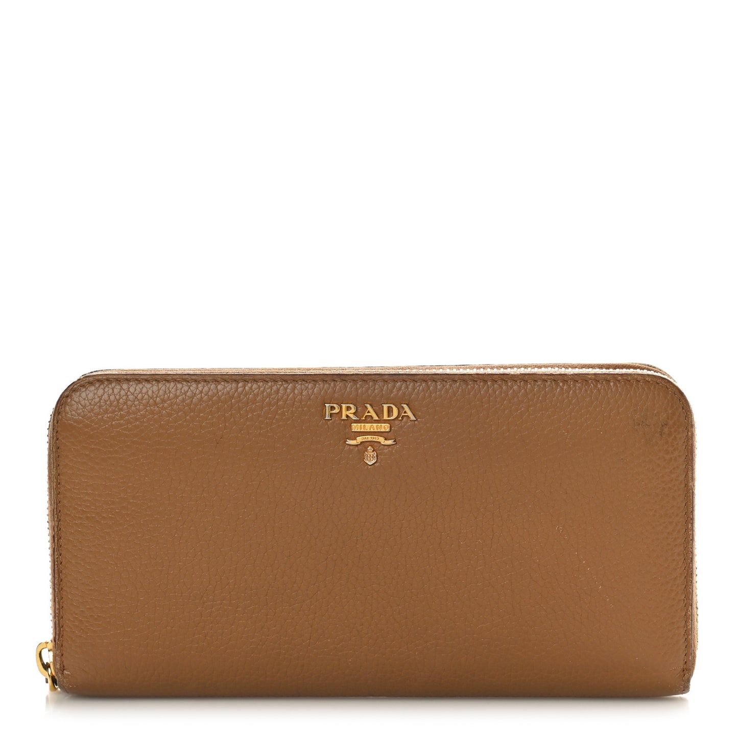 Daino Bi-Color Metal Zip Around Wallet Caramel Papaya