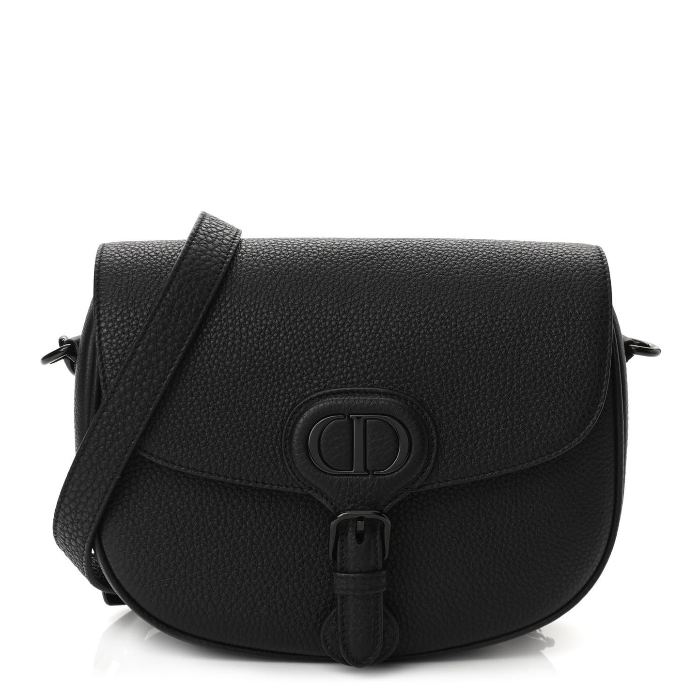 Grained Calfskin Medium Bobby Flap Black