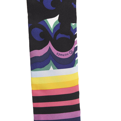 Hermes Silk Brides De Gala Shadow Twilly Black Jaune Multicolor 3 of 4
