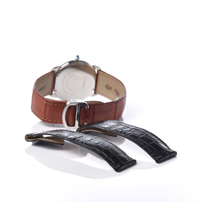 Cartier Stainless Steel Alligator 29mm Ronde Solo Quartz Watch Brown 4 of 10
