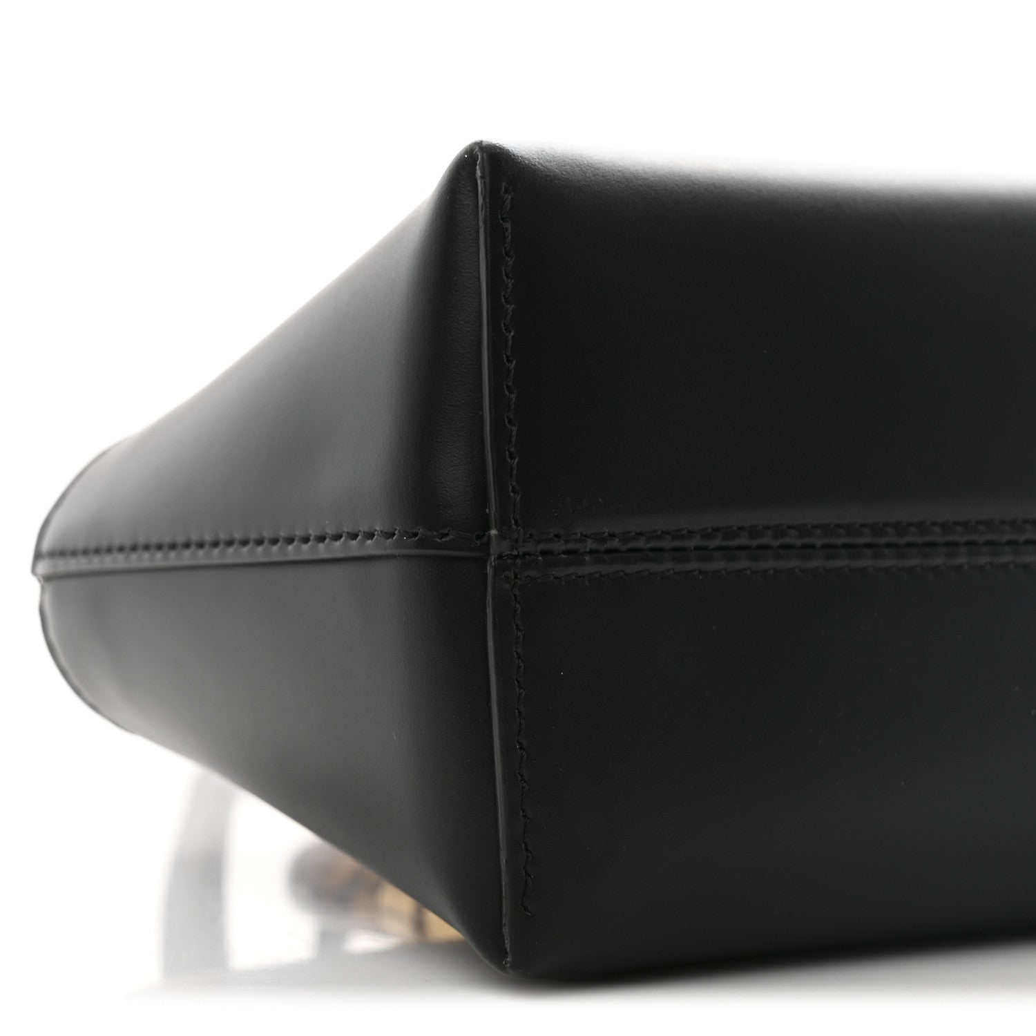 Fendi Vitello King Plexiglass Logo Embossed Mini By The Way Top Handle Boston Bag Black 9 of 10