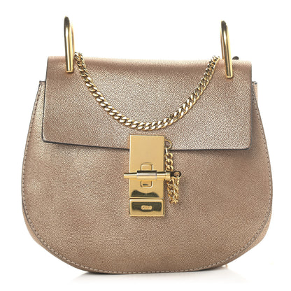 Chloe Metallic Goatskin Mini Drew Shoulder Bag Abstract Gold 1 of 10