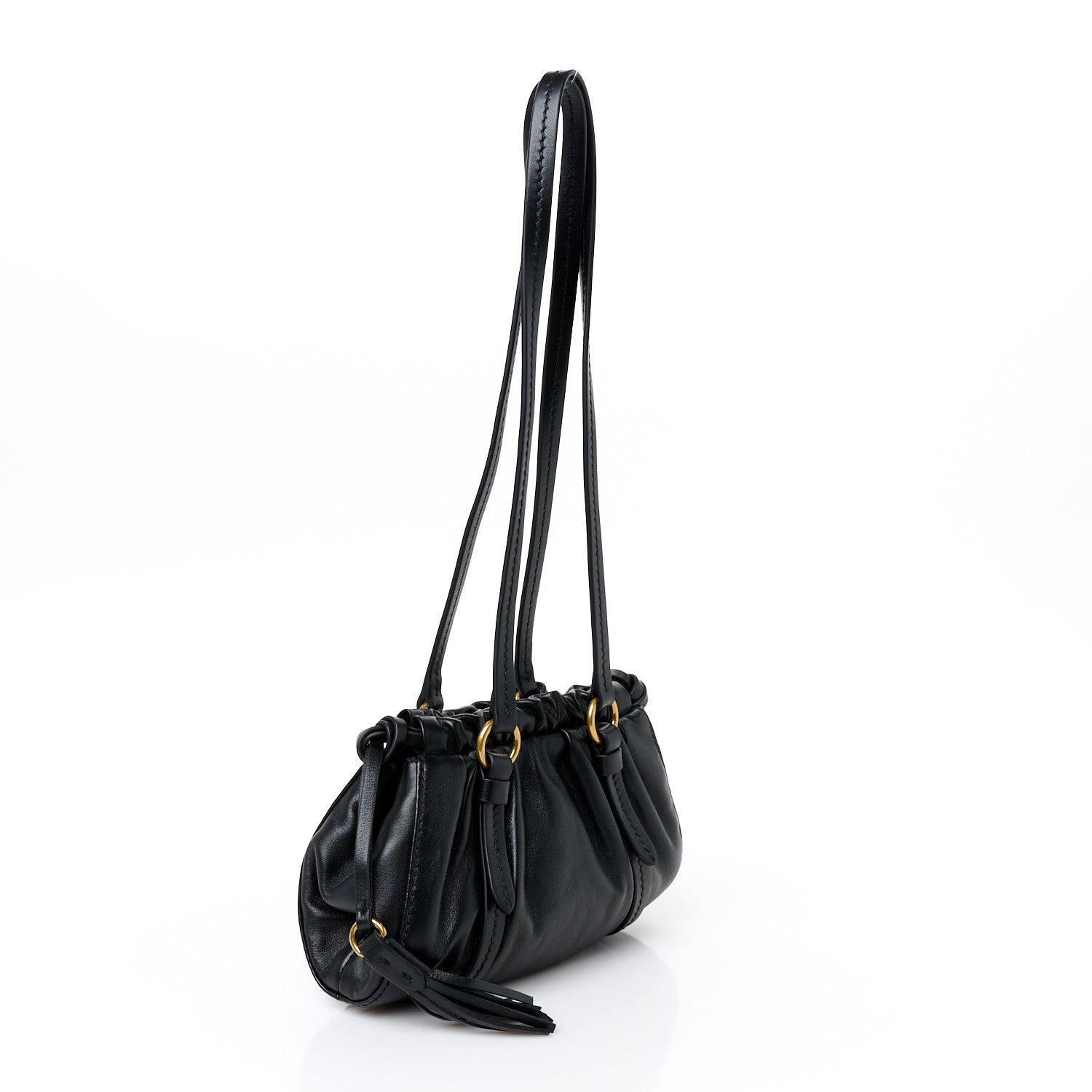 Miu Miu Nappa Mini Joie Shoulder Bag Black 1735893 – FASHIONPHILE