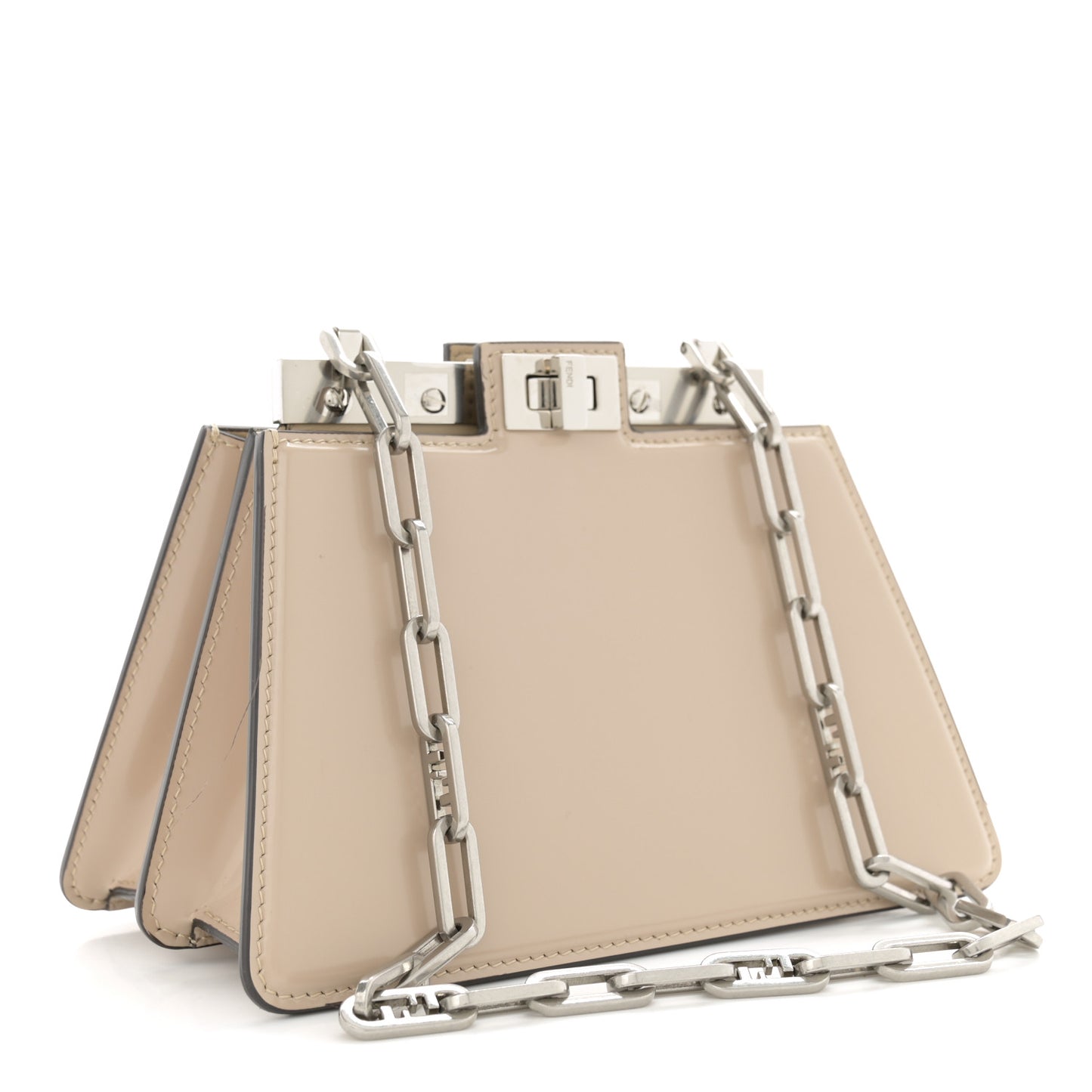Patent Petite Peekaboo Cut Beige Amid