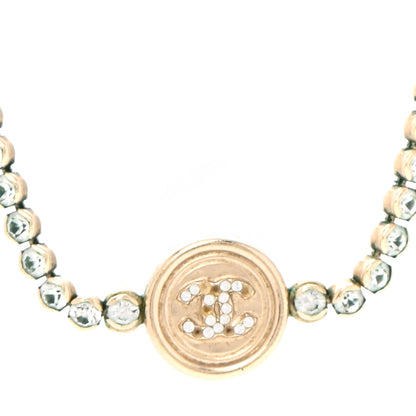 Chanel Crystal CC Chain Short Necklace Gold 4 of 8